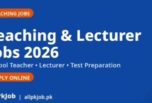 Teaching Jobs in Pakistan 2026 – Lecturer & School Teacher Jobs, Apply Online